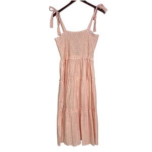 Nautica Pink Striped Smocked Cotton Dress Size XXL